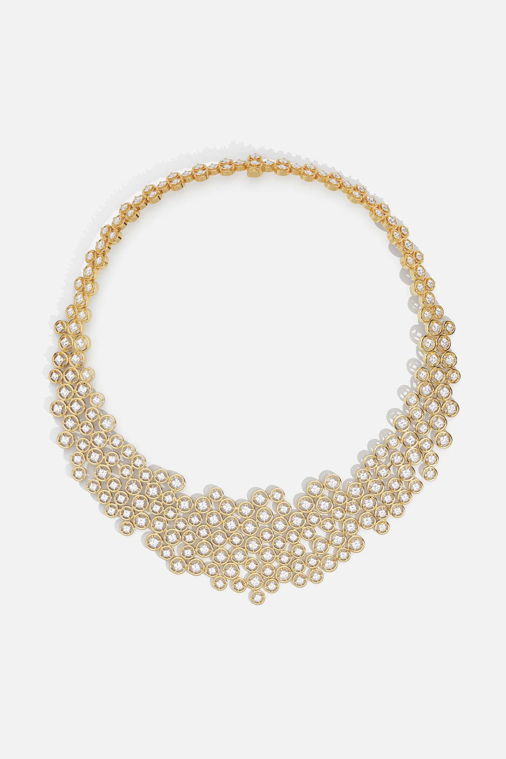 Collier plastron Les Bulles d'Eau d'APM Monaco en or jaune serti d'oxydes de zirconium