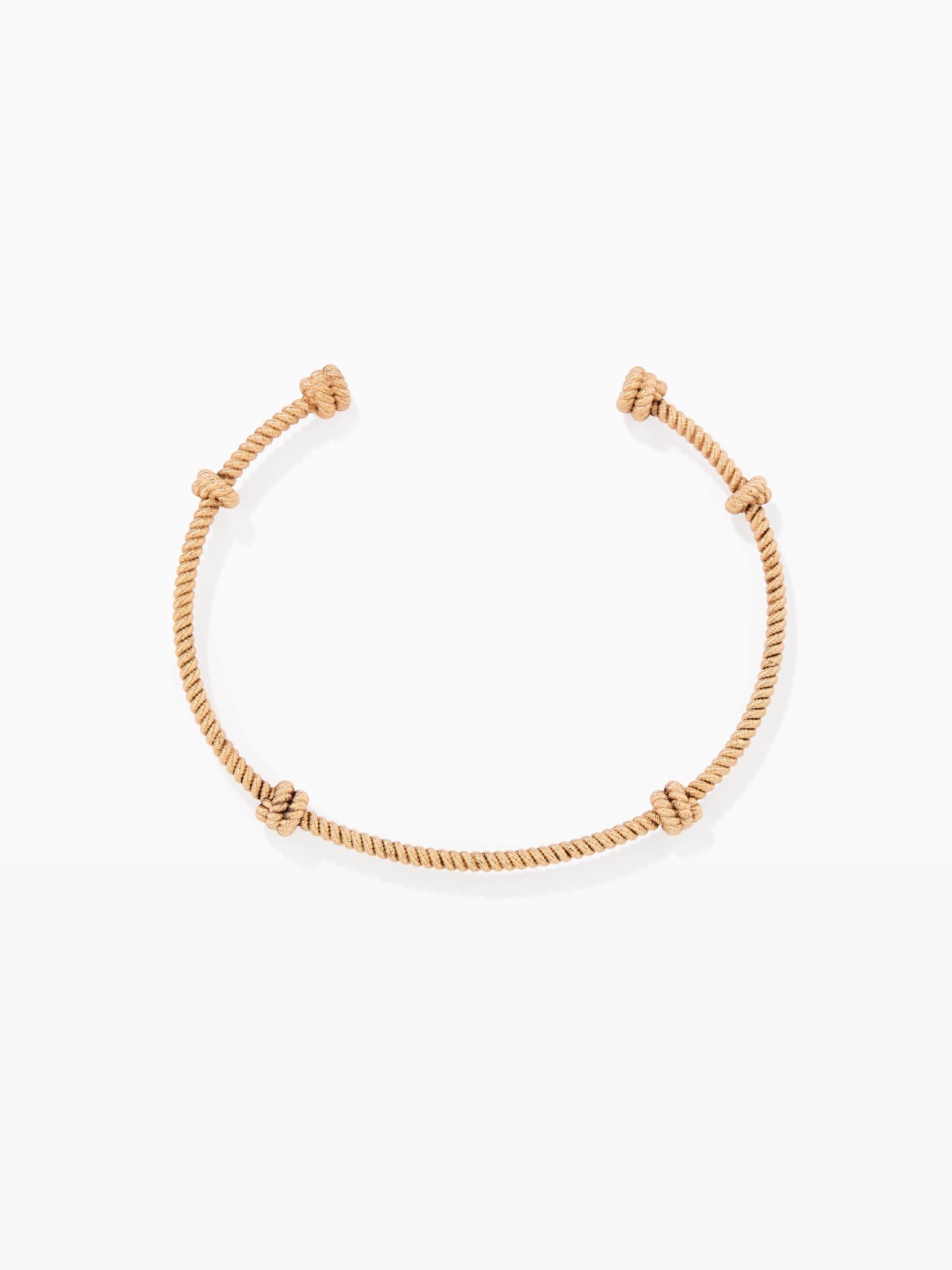 Collier Palazzo d'Aurélie Bidermann, jonc rigide recouvert d'or jaune à torsade fine et petits noeuds