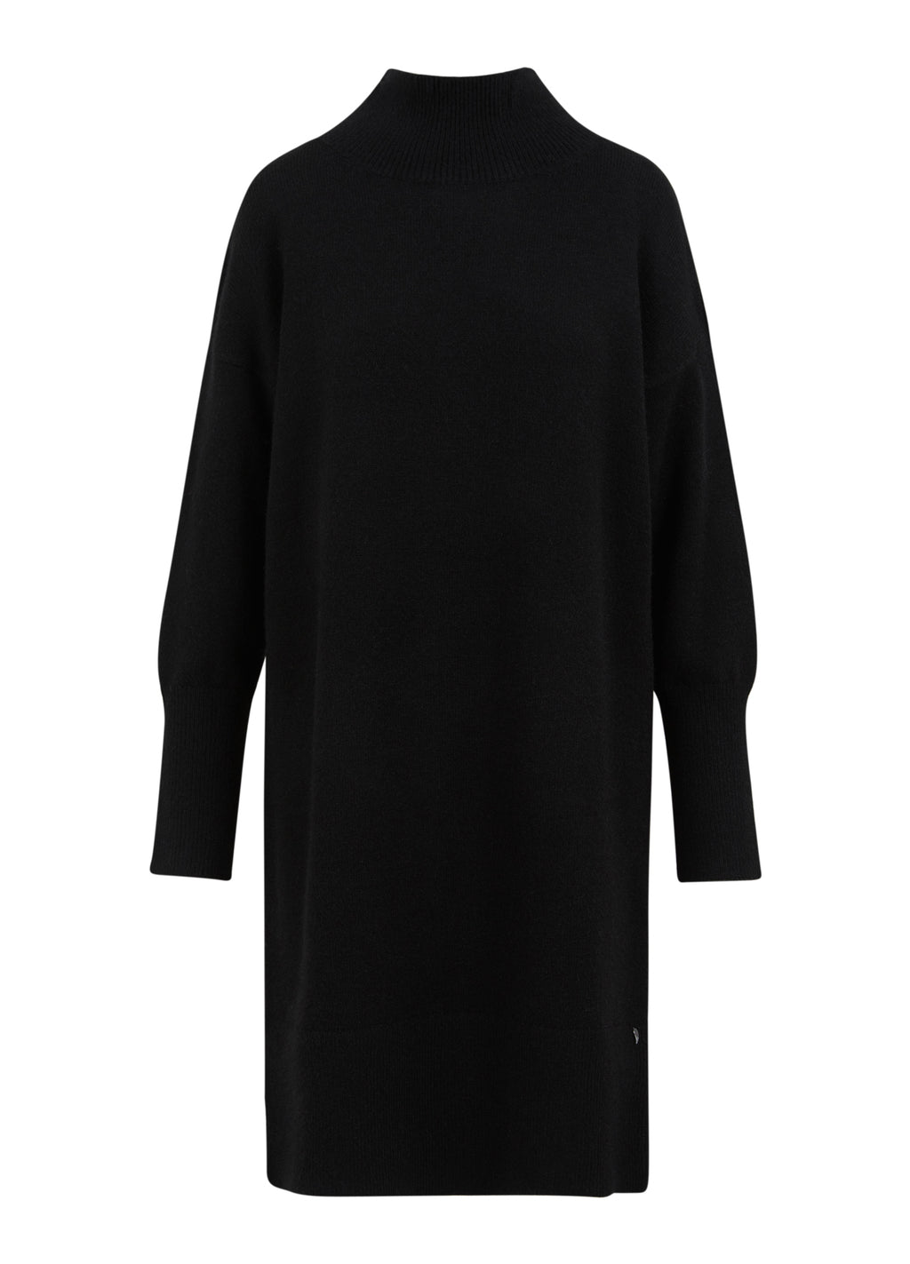 Robe pull en maille noire Knit w. Cut Outs de Coster Copenhagen, col montant et coupe droite