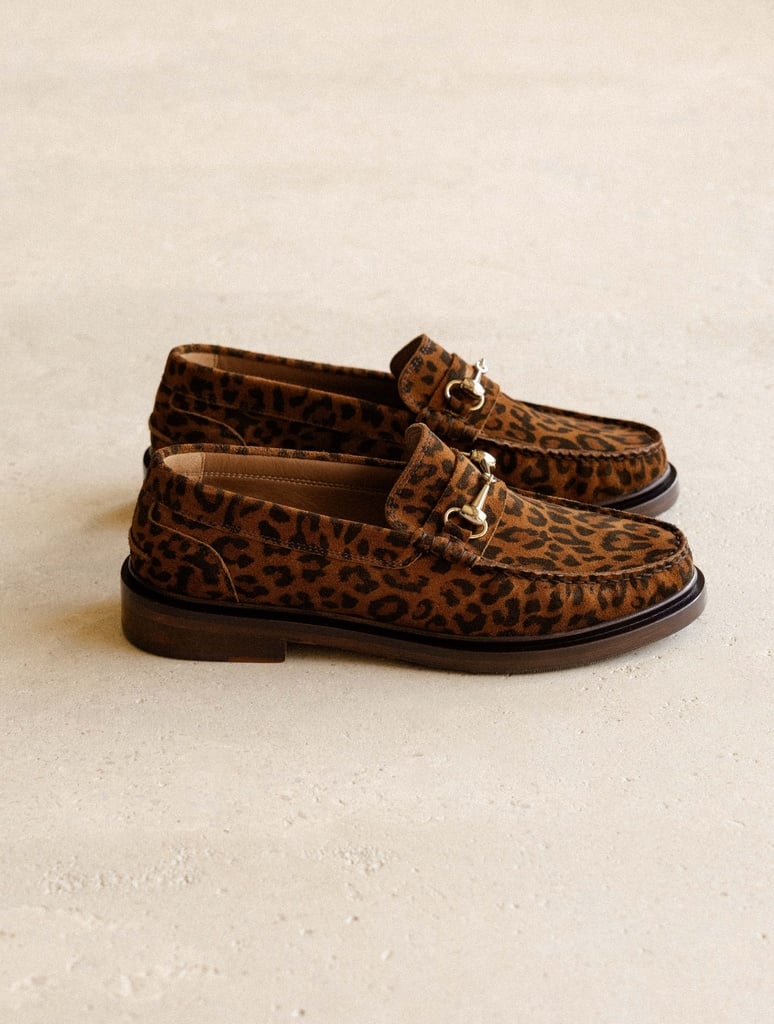 Mocassins à mors Cardi de Bobbies en daim imprime leopard brun avec boucle doree