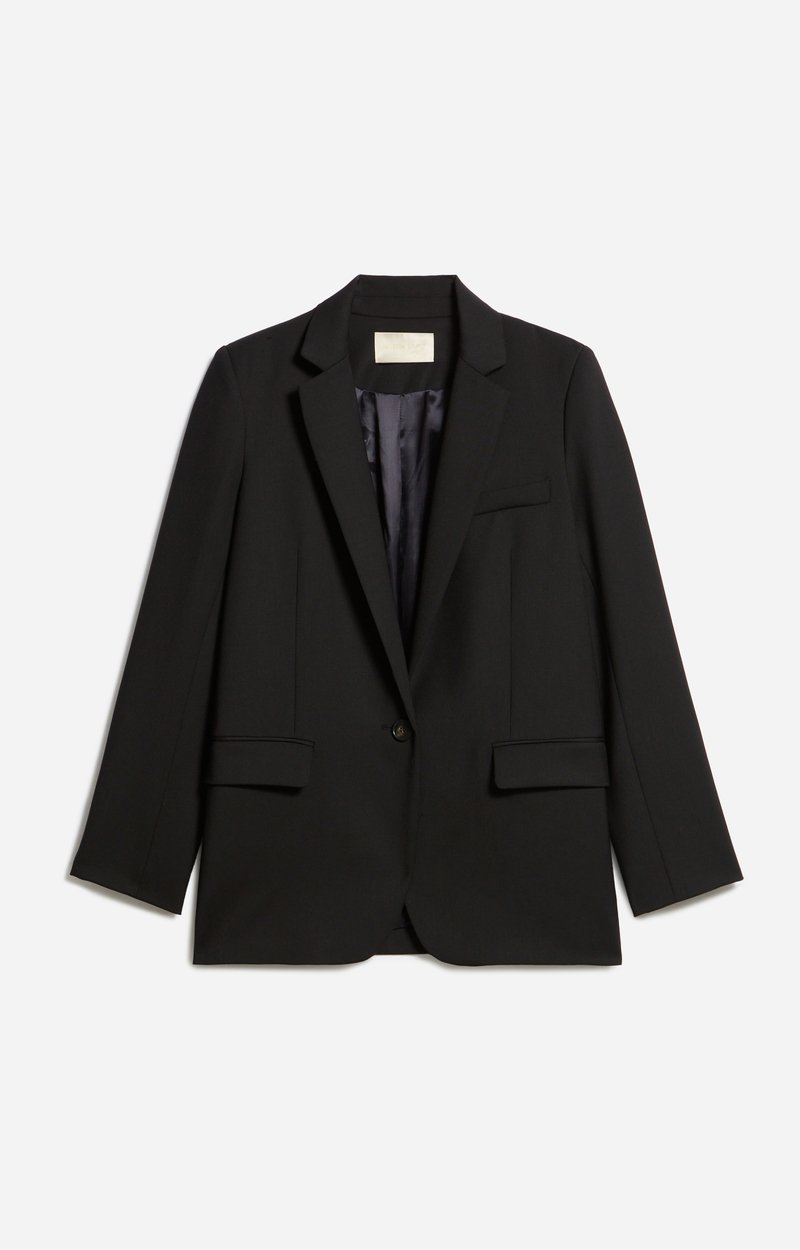 Blazer Tilia bleu nuit en laine de Vanessa Bruno, coupe droite inspirée du vestiaire masculin